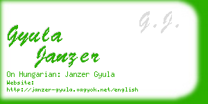 gyula janzer business card